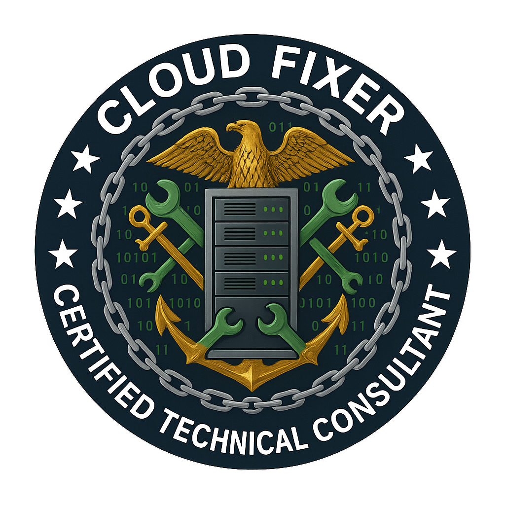 Cloud Fixer Certified Technical Consultant seal